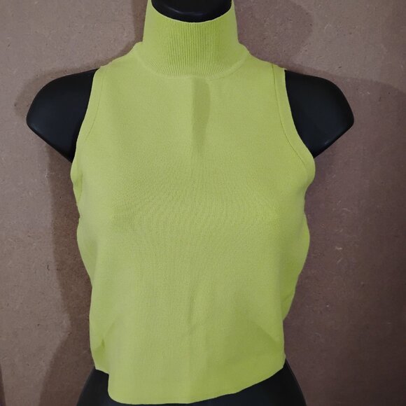 Zara-M- Green NEON-Knit Tank Top - Picture 4 of 4